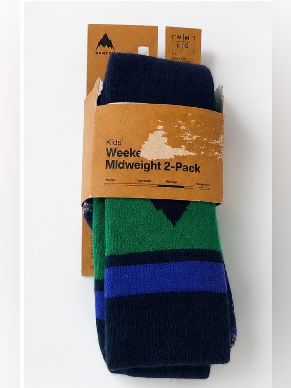 Burton Kids' Weekend Midweight 2-Pack Socks
Size M/L (10-12)